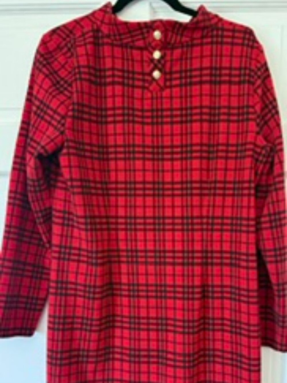 Windowpane Plaid Mockneck Dress - Picture 3 of 3
